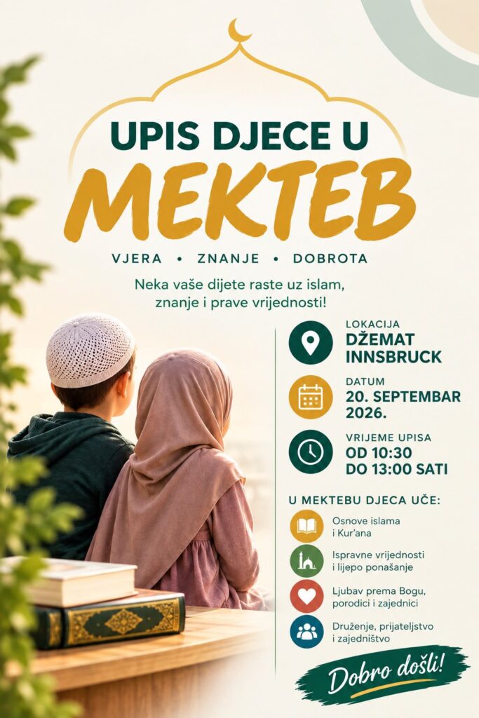 Upis djece u Mekteb za školsku 2026/27. godinu